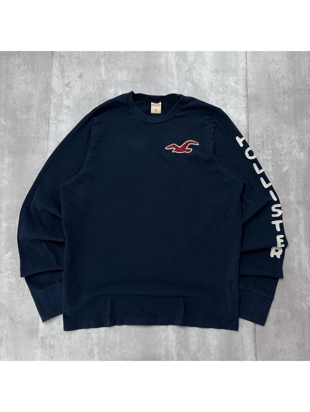Y2K Navy Hollister Surf Grunge Skater Long Sleeve Shirt